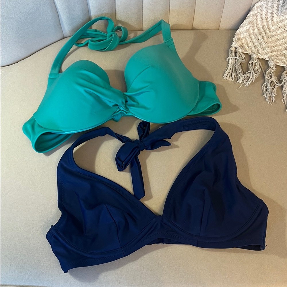 Old Navy Blue and Turquoise Bikini Tops